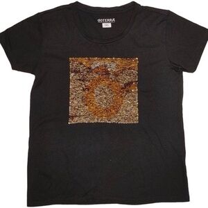 BLACK Fitted Sequined T-Shirt